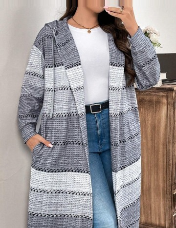 Cardigan Shein Curve+, gri