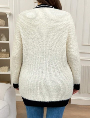 Cardigan Shein Curve+, crem