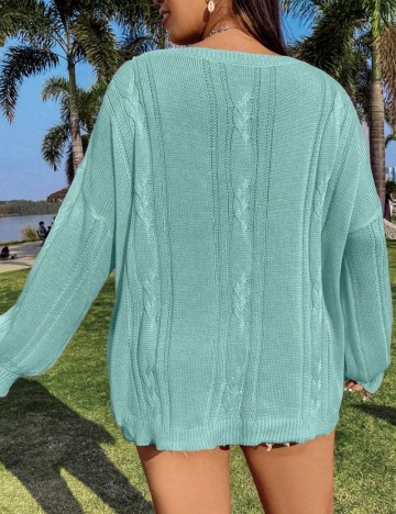 Pulover Shein Curve+, albastru