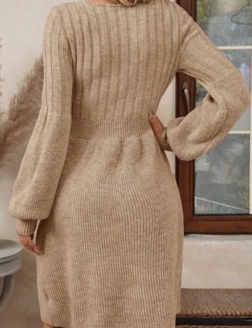 Rochie tricotată Shein Emery Rose, bej