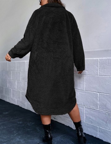 Cardigan lung Shein Curve+, negru