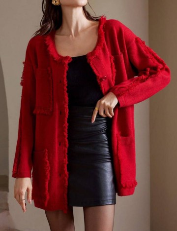 Cardigan Shein Anewsta, vișiniu