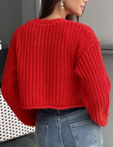Set top si cardigan Shein, roșu