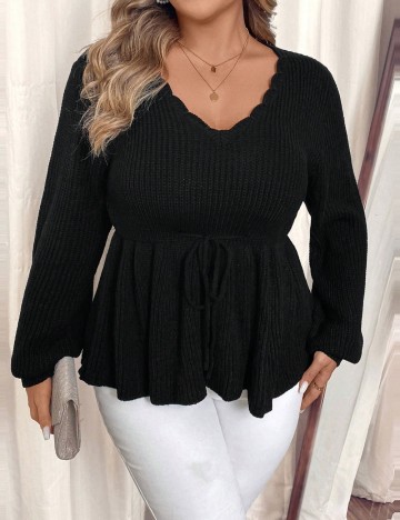Pulover Shein Curve+, negru