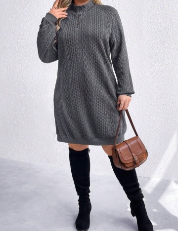 Rochie maxi Shein Curve+, gri