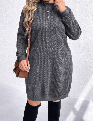 Rochie maxi Shein Curve+, gri