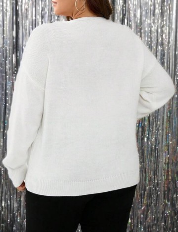 Pulover Shein Curve+, alb