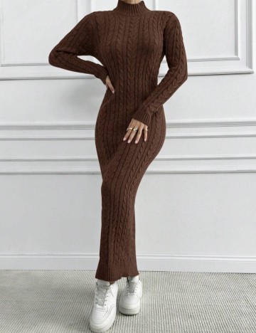 Rochie tricotată Shein, maro