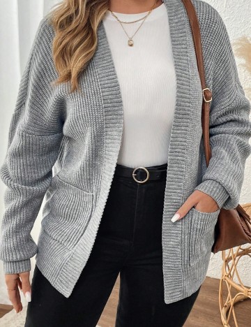 Cardigan Shein Curve+, gri