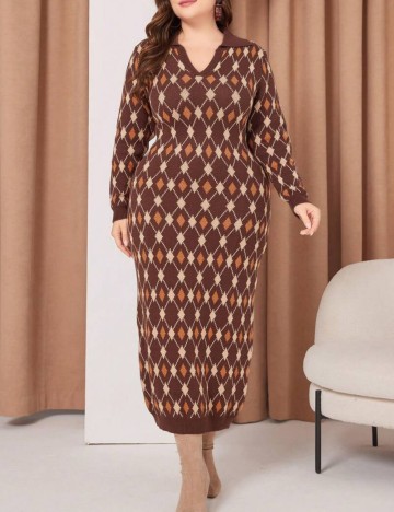 Rochie midi Shein Curve+, mix culori