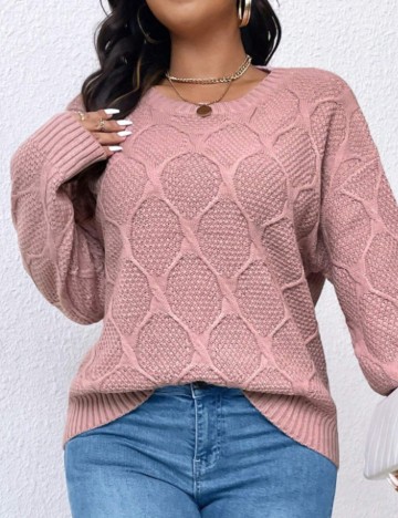 Pulover Shein Curve+, roz