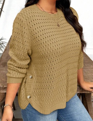 Pulover Shein Curve+, maro