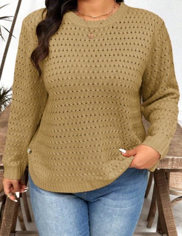Pulover Shein Curve+, maro