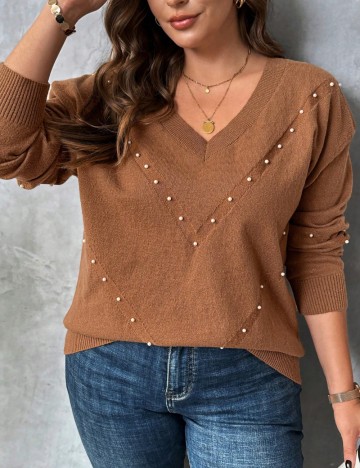 Pulover Shein Curve+, maro