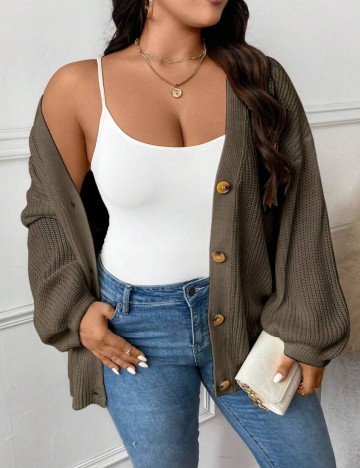 Cardigan Shein Curve+, maro