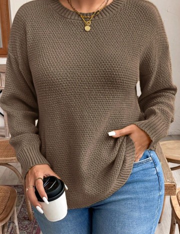 Pulover Shein Curve+, maro