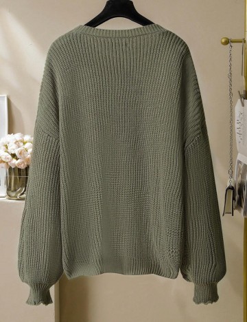 Pulover Shein Curve+, verde
