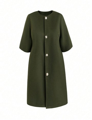 Palton Shein Curve+, verde