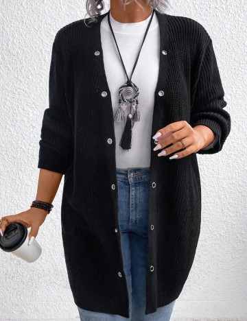 Cardigan Shein Curve+, negru