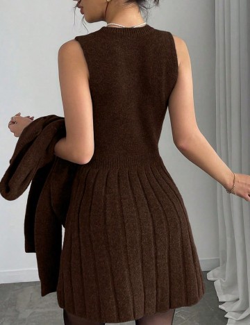 Set Rochie și Cardigan Shein, maro