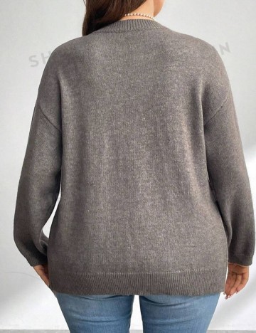 Cardigan Shein Curve+, gri