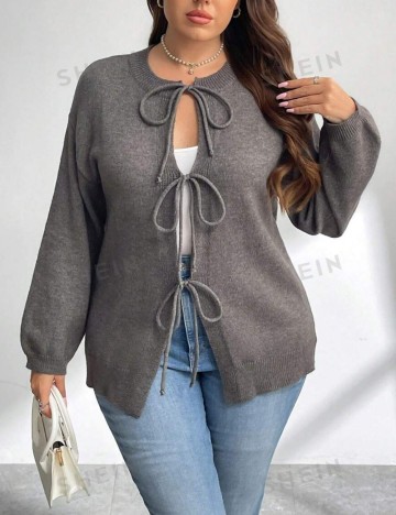 Cardigan Shein Curve+, gri