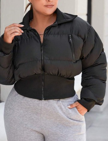 Geacă Shein Curve+, negru