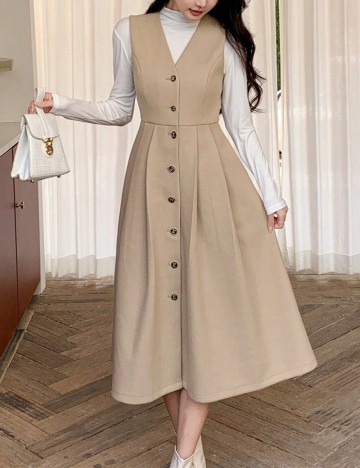 Rochie midi Shein DAZY, bej