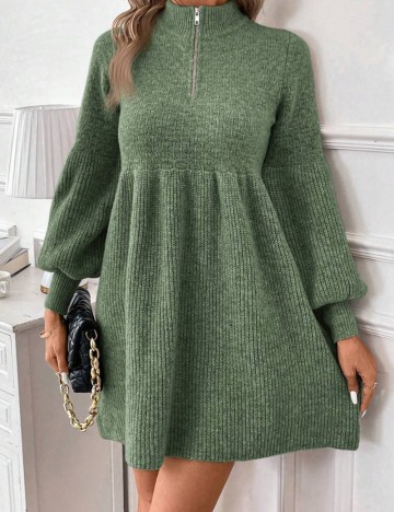 Rochie tricotată Shein, verde