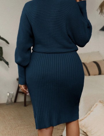 Rochie midi Shein Curve+, bleumarin