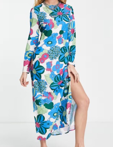 Rochie midi Reclaimed vintage, mix culori