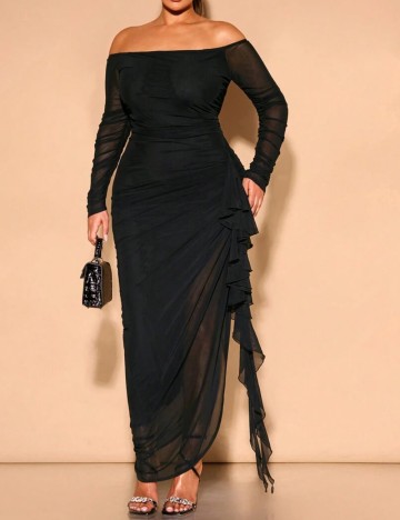 Rochie maxi Shein Curve+, negru