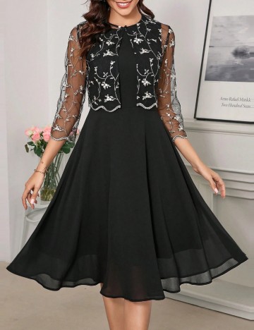 Set rochie și bolero Shein, negru