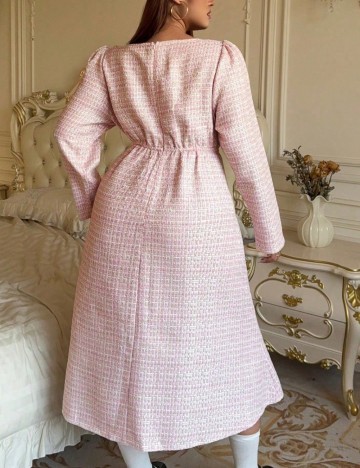 Rochie midi Shein Curve+, roz