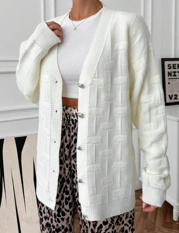 Cardigan Shein, alb