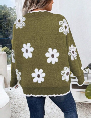 Pulover Shein Curve+, verde