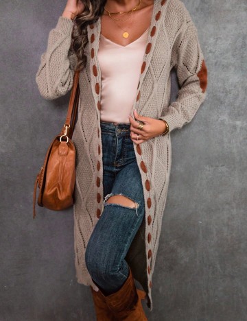 Cardigan Shein Curve+, bej