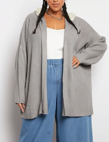 Cardigan Shein Curve+, gri