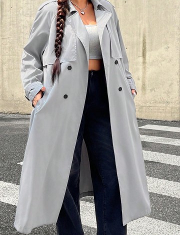 Trench Shein Curve+, gri