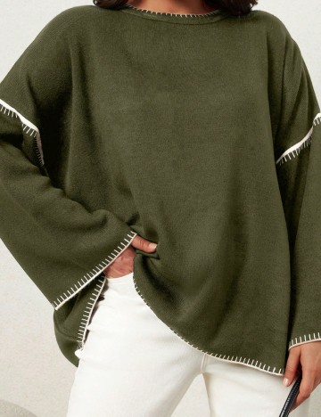 Pulover Shein Curve+, verde
