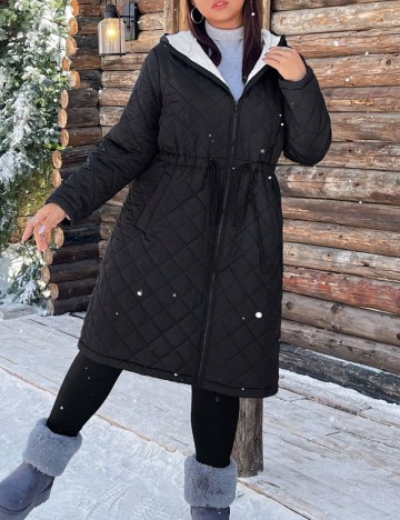 Geacă Shein Curve+, negru