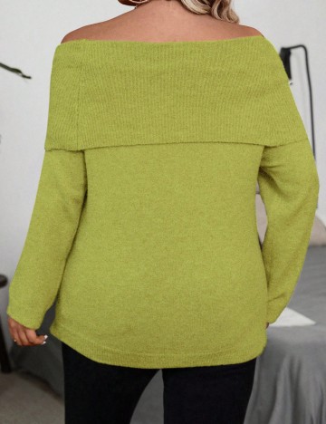 Pulover Shein Curve+, verde