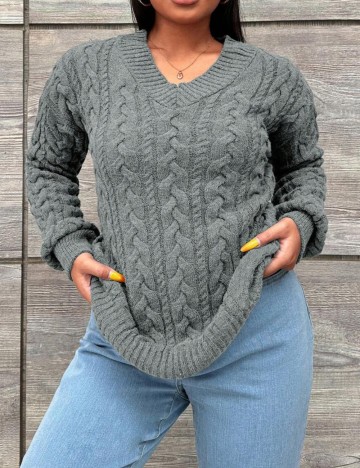 Pulover Shein Curve+, gri