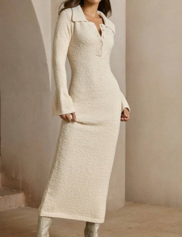 Rochie maxi Shein Anewsta, crem