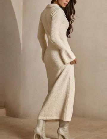 Rochie maxi Shein Anewsta, crem