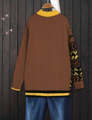 Cardigan Shein Curve+, maro