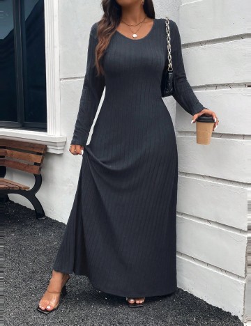 Rochie maxi Shein Curve+, gri