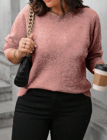 Pulover Shein Curve+, roz