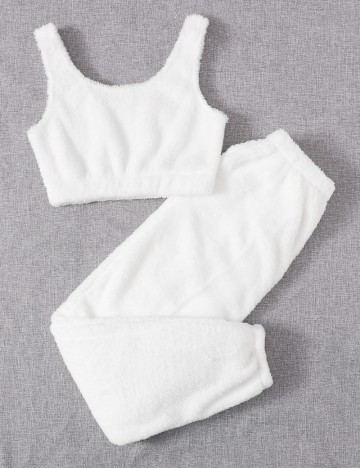 Compleu pijamale Shein, alb