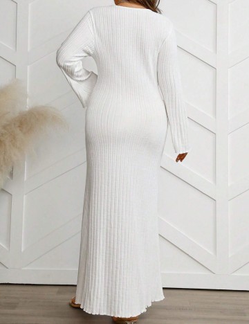 Rochie maxi Shein Curve+, alb